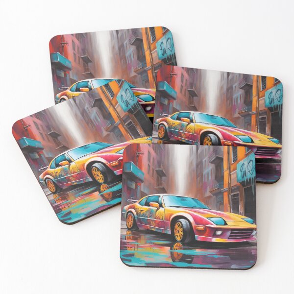 Item preview, Hazy Dreams: Hazy Colorful Supercar in hazy Cityscape designed and sold by javaoverride.
