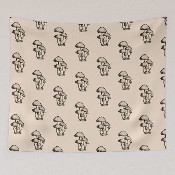 Item preview, mushroom glitchy black & white static designed and sold by TomatoFolklore.
