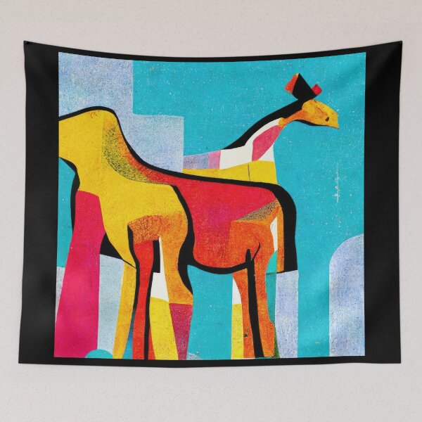 Item preview, Simplistic & Minimalistic African Giraffe Art Collection designed and sold by ArtificialGenes.