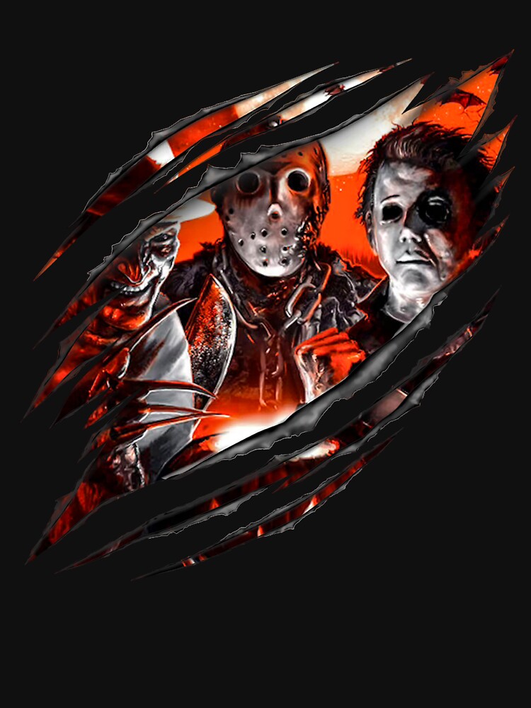 Thumbnail 7 of 7, Classic T-Shirt, Horror Characters Tee, Horror Friend Shirt, Halloween Movie Shirt, Horror Killer Halloween Tee, Michael Myers Shirt, Serial Killer Shirt designed and sold by JolinChinn.