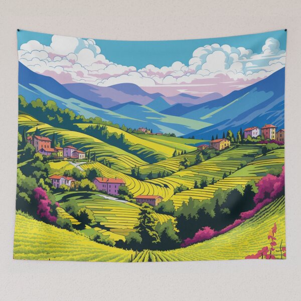 Item preview, A Pop Art Travel Print of Langhe-Roero - Italy designed and sold by StudioRedKoala.