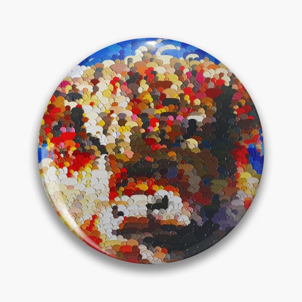 Item preview, Highland cow with the scottish flag, blue and red image, edited oil painting by Marina Daniluka designed and sold by MariDaniArt.