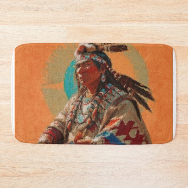 Item preview, Wise Native American Chief Orange Portrait designed and sold by AUTHENTIC AMERICANA ARTS.