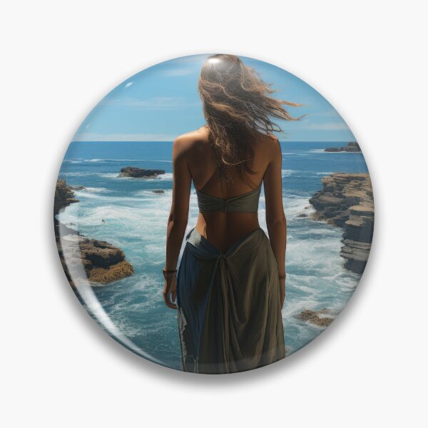 Item preview, Stylish Woman Enjoying Nature at Beach with Stunning Dress designed and sold by Domitian Tincaba.