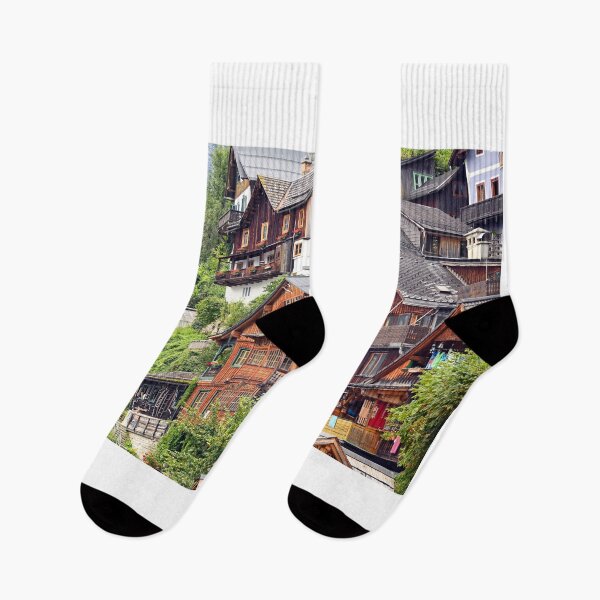 Item preview,  Old wooden houses in Hallstatt village Austria designed and sold by goceris.