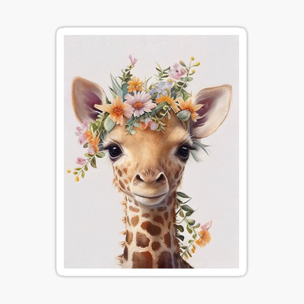 Baby Giraffe Watercolor Women's T-Shirt by Olga Shvartsur - Pixels