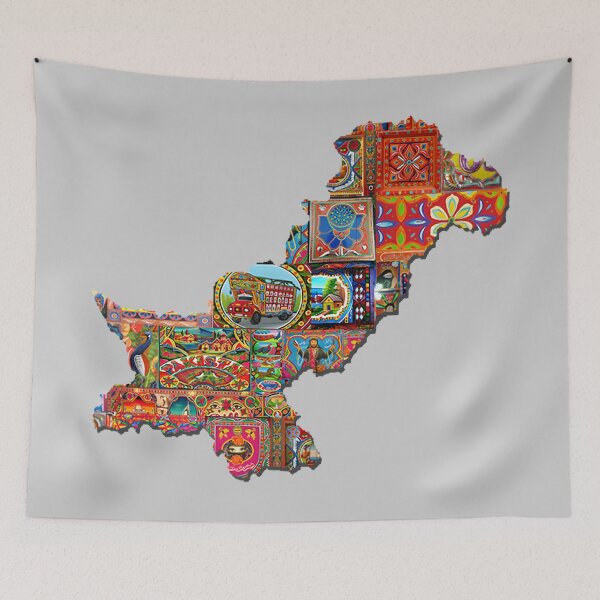 Item preview, Truck Art Unique Style Desi Touch Pakistan Map within Pakintani Truck Art designed and sold by Adeel Mushtaq.