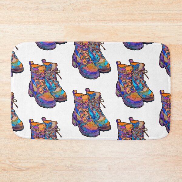 Item preview, Glass Stained Pair of Hiking boot - Bold colors designed and sold by octoboobs.