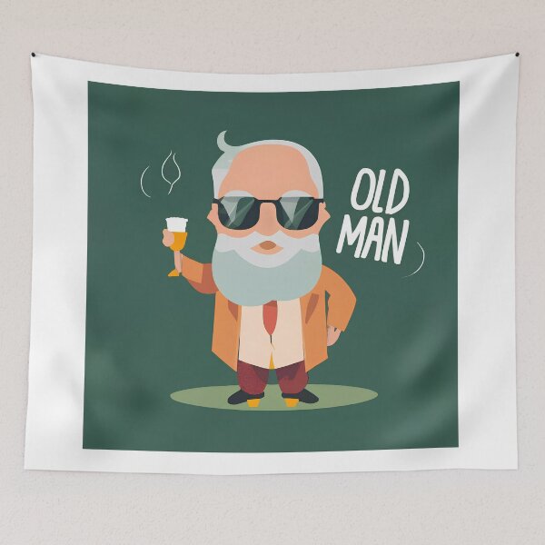Item preview, Happy Old Man designed and sold by SabyDigitalArt.