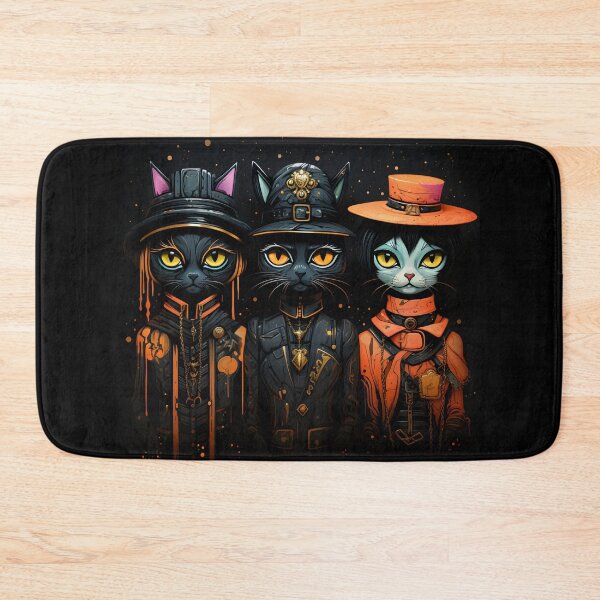 Item preview, koty w kapeluszach, hellowiwin women in masks, cats in masks, cat girl, pumpkins and cats, Ghost, PUMPKINS, HALLOWEEN, spider, cat, scary house, scary forest designed and sold by PRYMULLART.