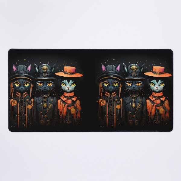 Item preview, koty w kapeluszach, hellowiwin women in masks, cats in masks, cat girl, pumpkins and cats, Ghost, PUMPKINS, HALLOWEEN, spider, cat, scary house, scary forest designed and sold by PRYMULLART.