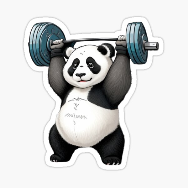 Panda Weightlifting Fitness Panda Gym Funny Panda Beach Towel by EQ Designs  - Pixels