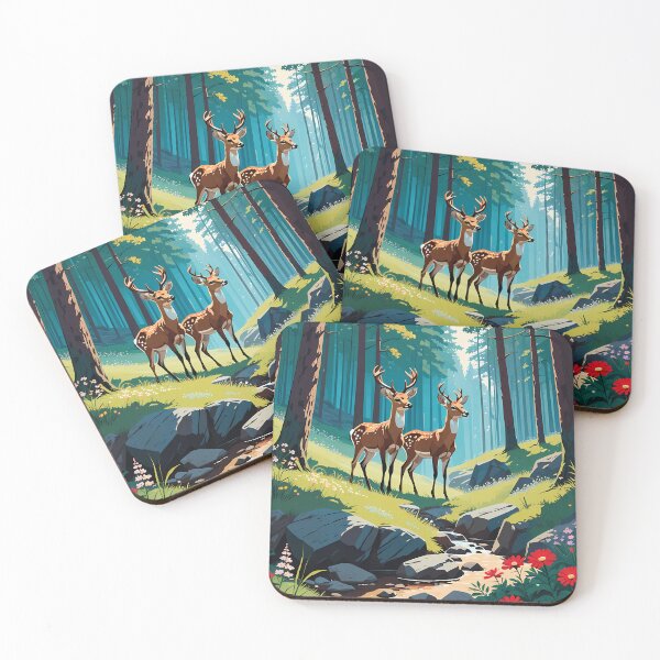 Item preview, Deer Amidst Forest Blooms designed and sold by designsbyflo.