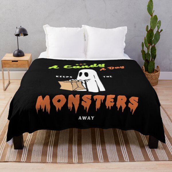Item preview, Candy Protection: "A Candy a Day Keeps the Monsters Away" Halloween saying designed and sold by KatVik-Design.
