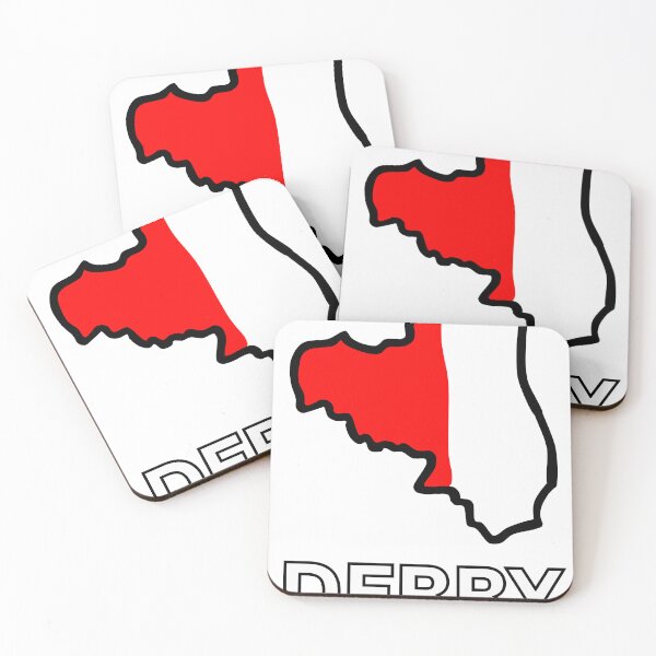 Item preview, DERRY - County Colours Tees - Red and White Of Derry - Irish Tees and Gifts designed and sold by Melty Shirts.