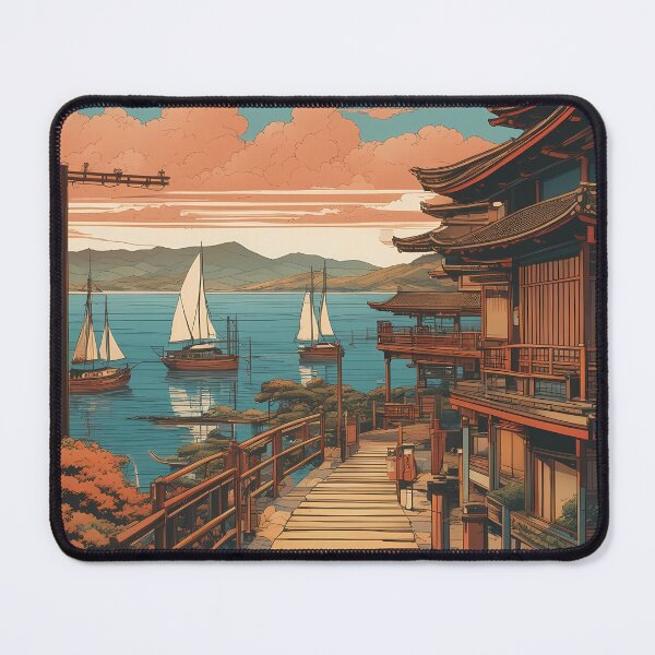 Item preview, Sailboats Grace the Japanese Fishing Port" designed and sold by designsbyflo.