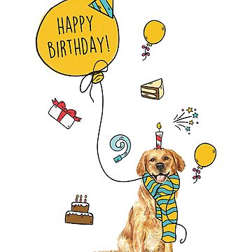 Personalised Golden Retriever Dog Greeting Card (Birthday, Christmas, Any Occasion) - Custom Card For Him Or Her Male Female Family Kids Boys Girls Any Age