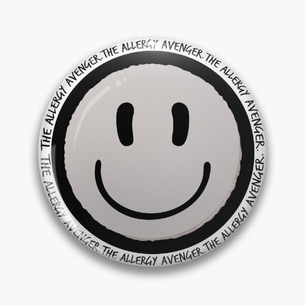 Item preview, The Allergy Avenger - Happy Face Button designed and sold by Dollin-Studios.