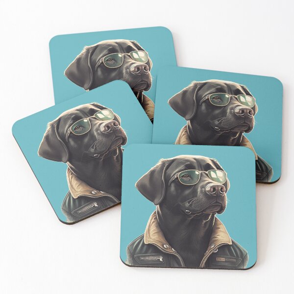 Item preview, Black Labrador Wearing a Denim Jacket and Sunglasses designed and sold by HouseOfRosy.
