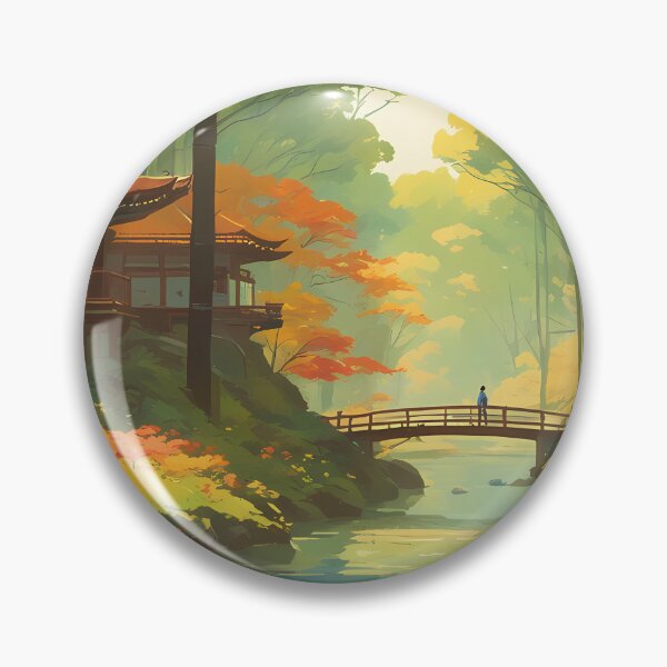 Item preview, Japanese Bridge amid Forest's Embrace designed and sold by designsbyflo.