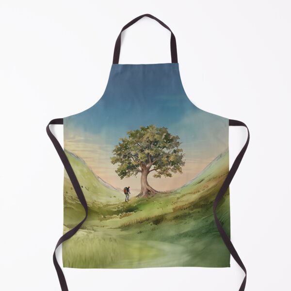 Item preview, Sycamore Gap Tree Watercolor Illustration Cottagecore British Countryside Northumberland Hexham designed and sold by TheLovelyWild.