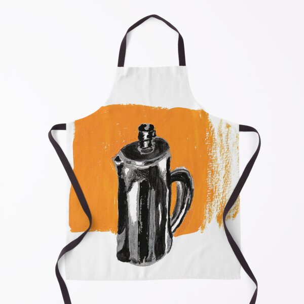 Artikelvorschau, French Press in bernsteingelber Gouache: Coffee-Shop- oder Frühstücksecke-Illustration entworfen und verkauft von madeonbright.