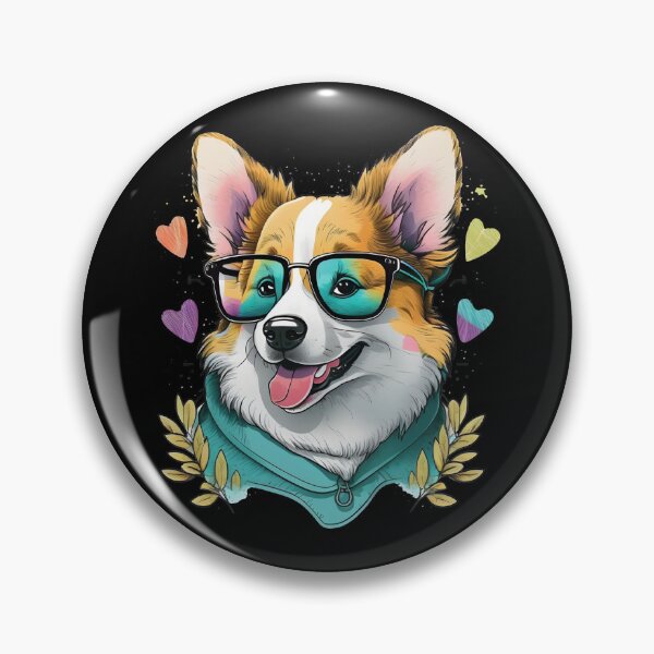 Item preview, Colorful Kawaii Corgi Hipster designed and sold by Leonardo Palumbo.