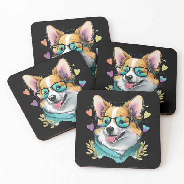 Item preview, Colorful Kawaii Corgi Hipster designed and sold by Leonardo Palumbo.