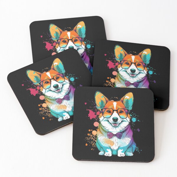 Item preview, Colorful Kawaii Corgi Hipster designed and sold by Leonardo Palumbo.