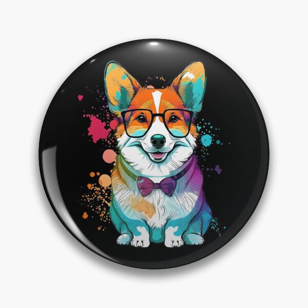 Item preview, Colorful Kawaii Corgi Hipster designed and sold by Leonardo Palumbo.