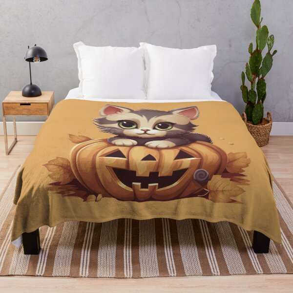 Item preview, Fluffy Cat On Pumpkin Hallowen designed and sold by Lil-Satu.