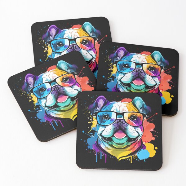 Item preview, Colorful Kawaii Bulldog Hipster designed and sold by Leonardo Palumbo.