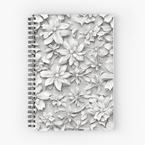 Item preview, seamless monochrome floral pattern in monochrome white and gray background. vector illustration designed and sold by APHIDAT-TA.