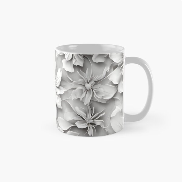 Item preview, seamless monochrome floral pattern in monochrome white and gray background. vector illustration designed and sold by APHIDAT-TA.