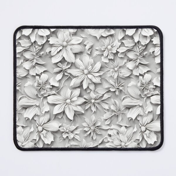 Item preview, seamless monochrome floral pattern in monochrome white and gray background. vector illustration designed and sold by APHIDAT-TA.