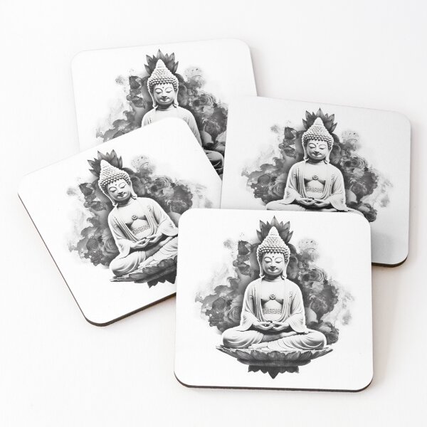 Item preview, Buddha Black White , maditate with buddha symbol designed and sold by MartynGrey.