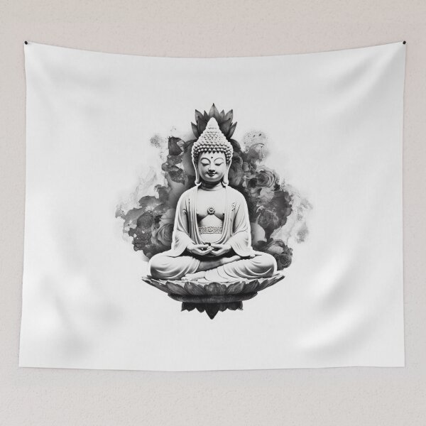 Item preview, Buddha Black White , maditate with buddha symbol designed and sold by MartynGrey.