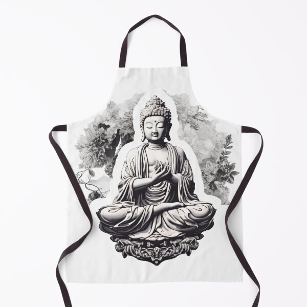 Item preview, Buddha Black White , Buddhist symbol, home decoration designed and sold by MartynGrey.