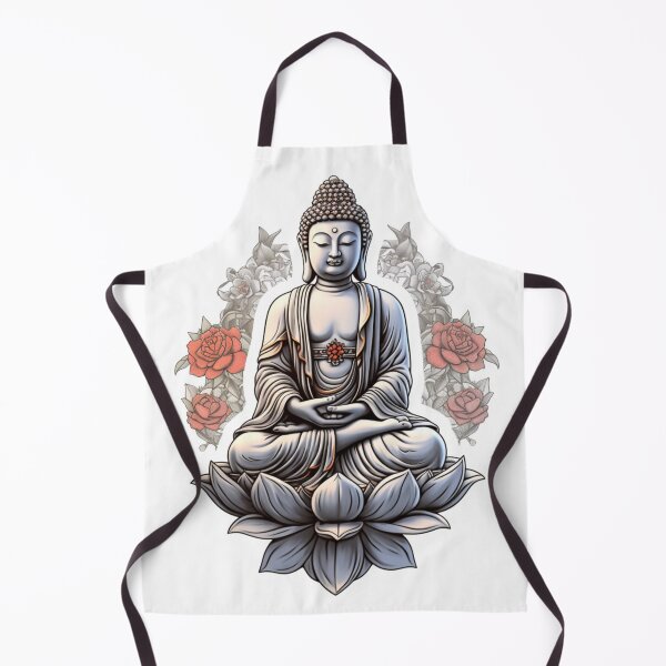 Item preview, Black White Buddha Statue, Digital Art, For Yoga Studio designed and sold by MartynGrey.