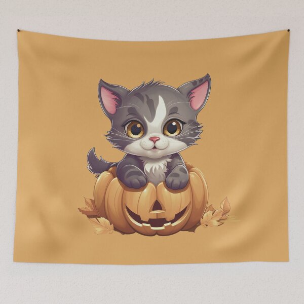 Item preview, Cute Cat On Pumpkin Hallowen designed and sold by Lil-Satu.