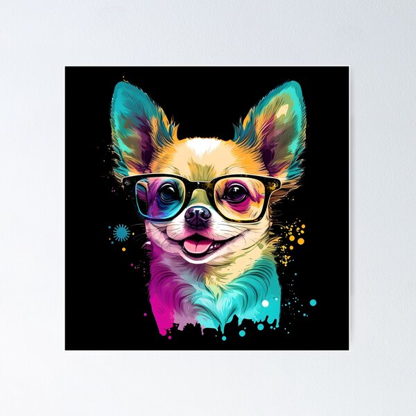 Item preview, Colorful Kawaii Chihuahua Hipster designed and sold by Leonardo Palumbo.