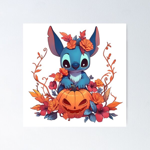 Stitch Pumpkin Sticker for Sale by Megan Olivia