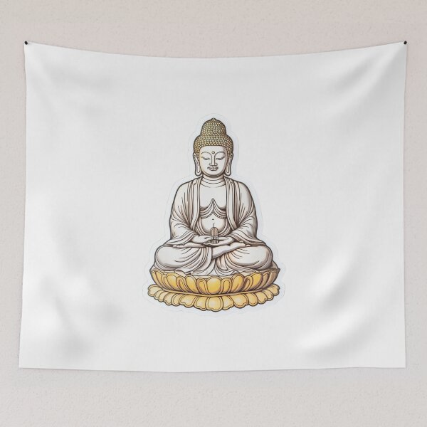 Item preview, Buddha Black White , Buddha decor poster , Buddha print, Art style. designed and sold by MartynGrey.