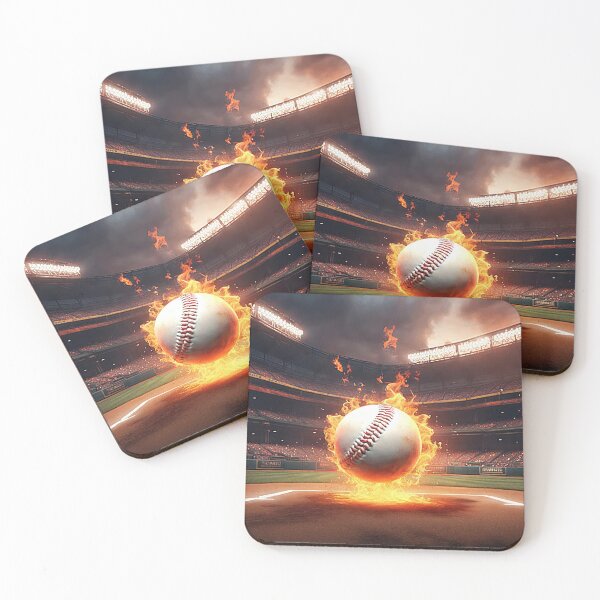 Item preview, Flaming Baseball In Stadium designed and sold by Maria Dryfhout.