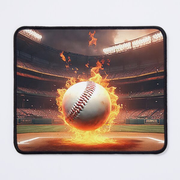Item preview, Flaming Baseball In Stadium designed and sold by Maria Dryfhout.
