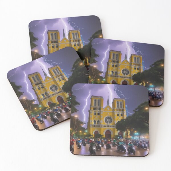 Item preview, Monumentos icónicos del mundo durante una tormenta; Catedral de Notre Dame Saigón designed and sold by MusicalArtisty.