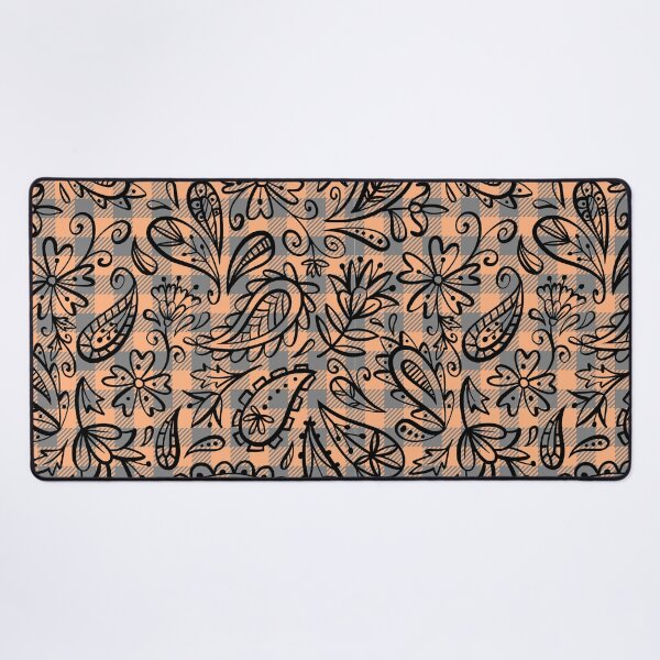 Item preview, Doodle paisleys Plaid Seamless Pattern - Unique Abstract Design designed and sold by OrangeMG.