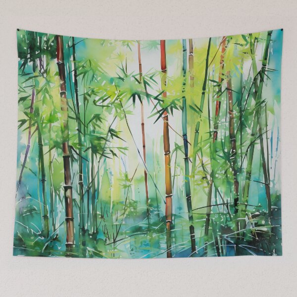 Item preview, Abstract Bamboo Beauty: Fluid Watercolor in Japan's Traditional Style designed and sold by aricutcia.