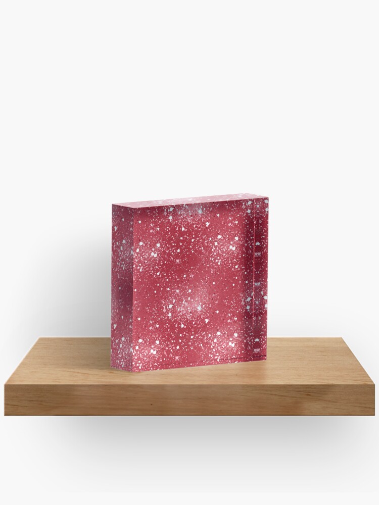 Thumbnail 2 of 5, Acrylic Block, Christmas red pattern designed and sold by Riverside-Moon.