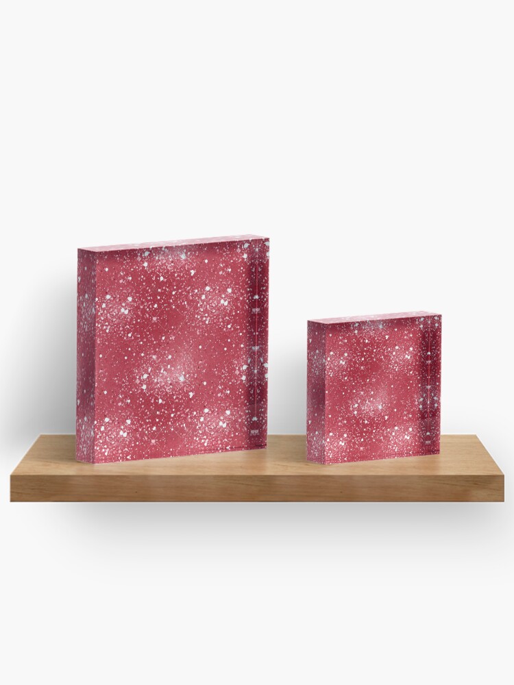 Thumbnail 3 of 5, Acrylic Block, Christmas red pattern designed and sold by Riverside-Moon.